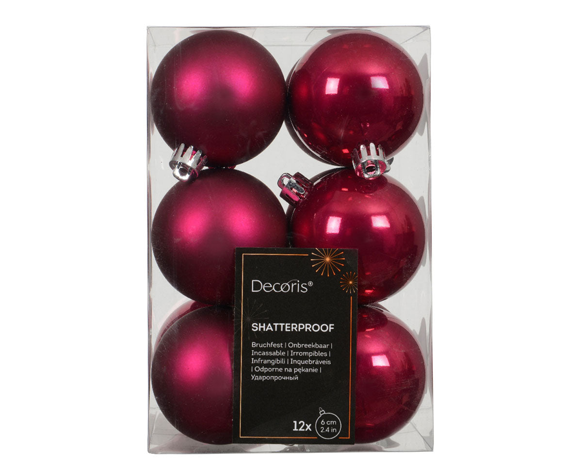 LS-LebenStil Möbel Festive Pink 6cm Weihnachtskugeln 12er