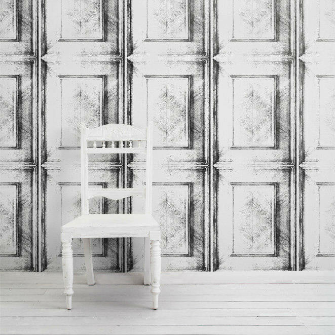 Mineheart Dutch Inlay Panelling Tapete almost white
