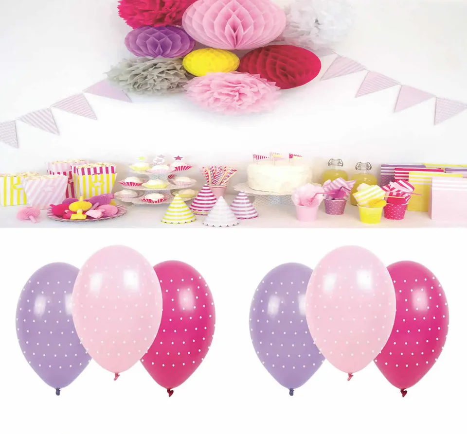 JaBaDaBaDo B2004 Luftballons 6er pink rosa lilia Naturlatex Party