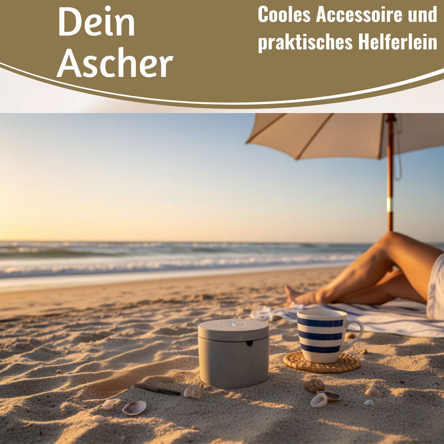 LS-LebenStil Ankerplatz Aschenbecher Beton 9x7cm Grau