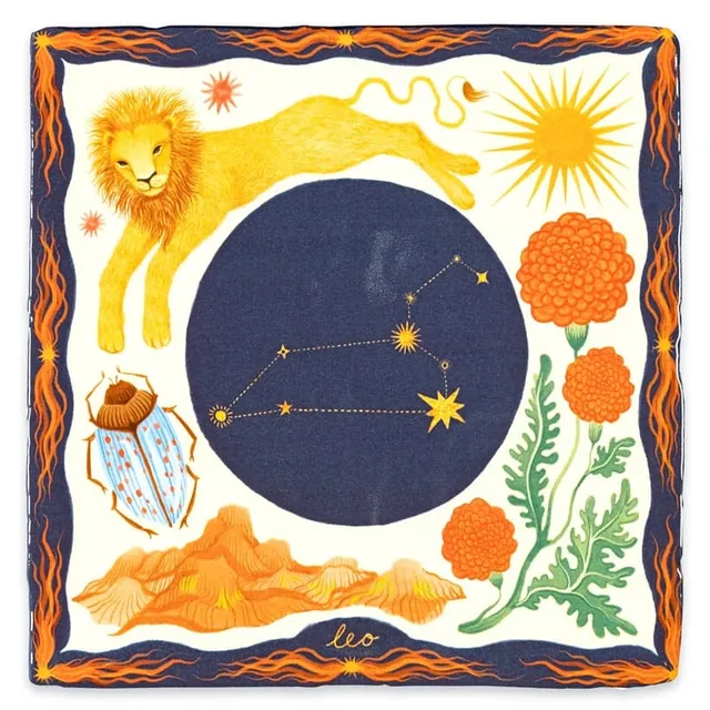 Storytiles Delft Blue Leo Fliese S 10x10 cm Sternzeichen Löwe