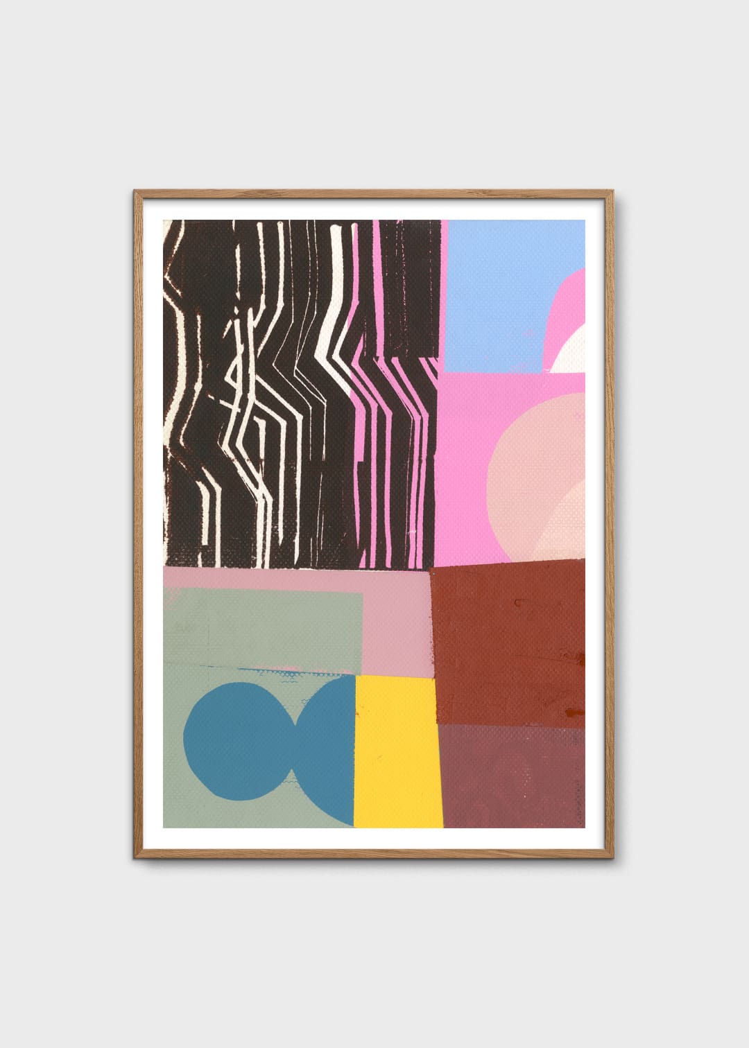 The Poster Club Penhall Kunstdruck A4 schwarz rosa hellblau