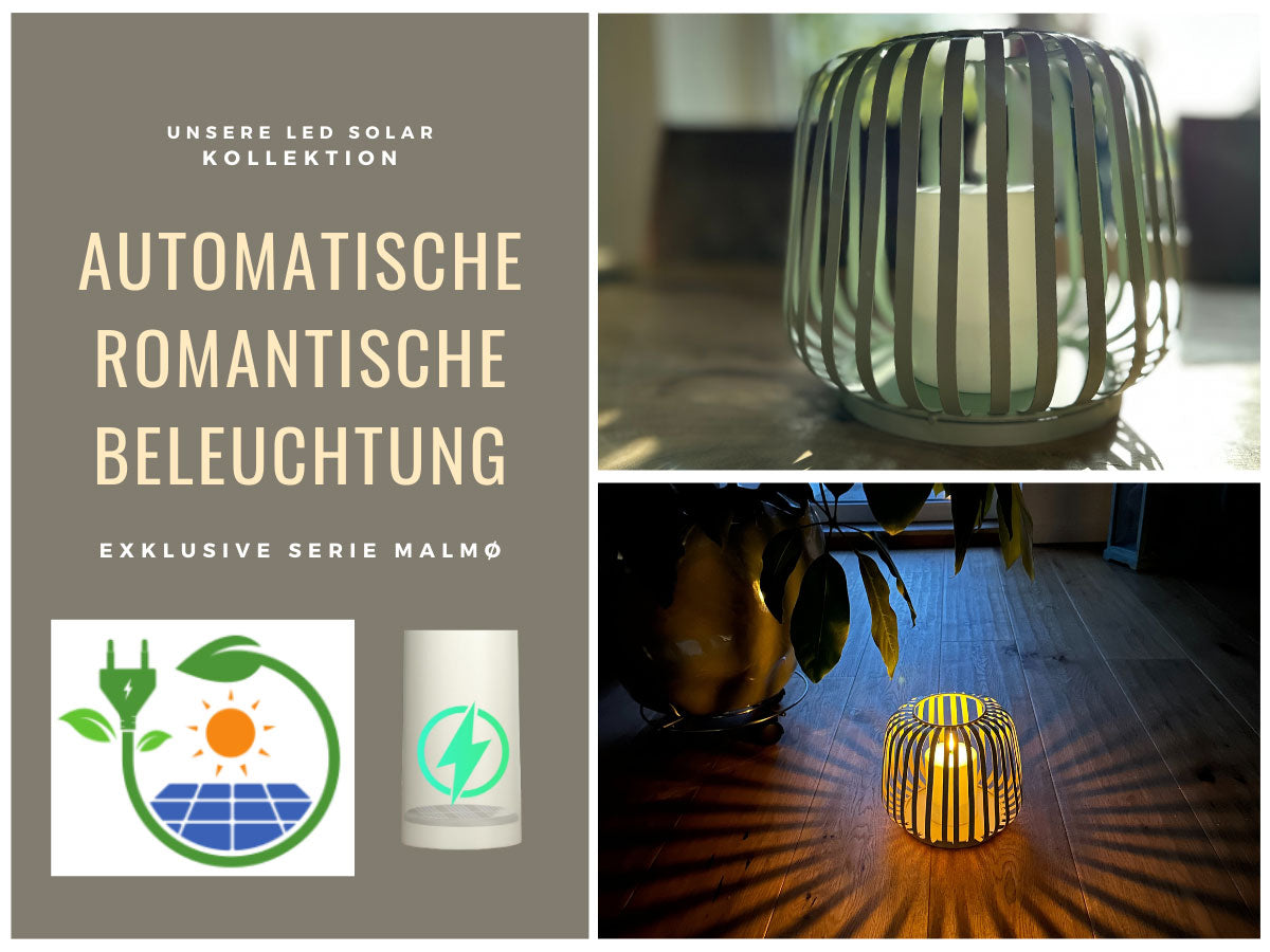 LS-LebenStil Möbel & Wohnen Malmø Windlicht Grün 20cm Timer