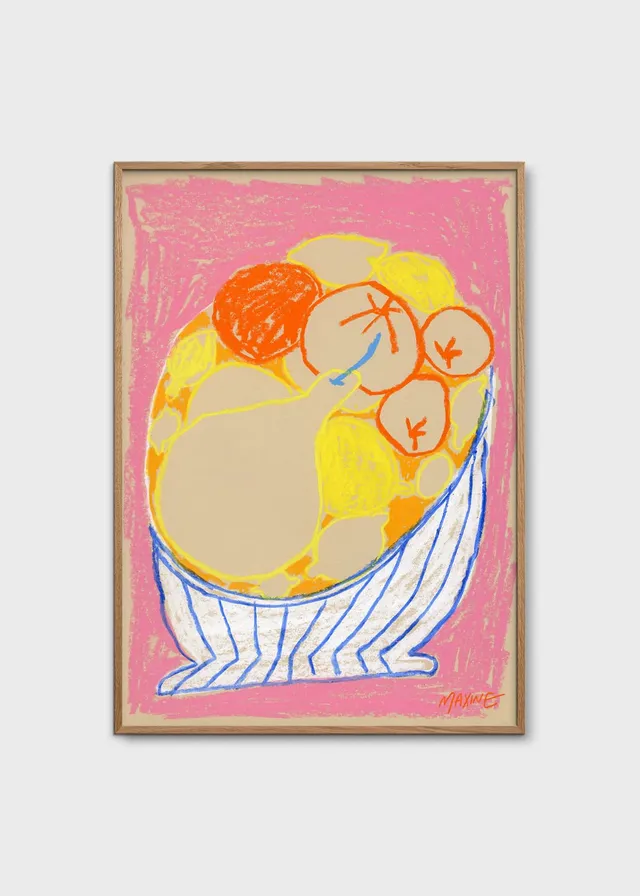 The Poster Club Fruit Bowl Kunstdruck 30x40 rosa Küche