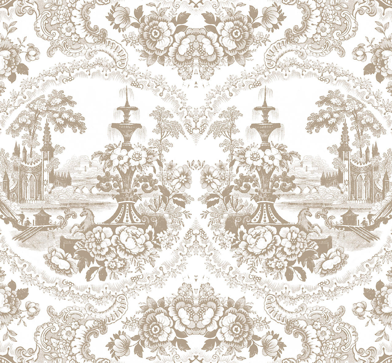 Mineheart Delft Baroque Tapete Beige 70cm x 10m Damast