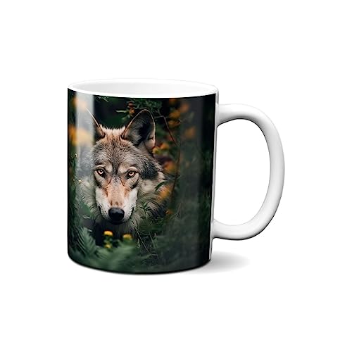 Hustling Sharks Wandbilder Wolf Tasse 330ml weiß Keramik