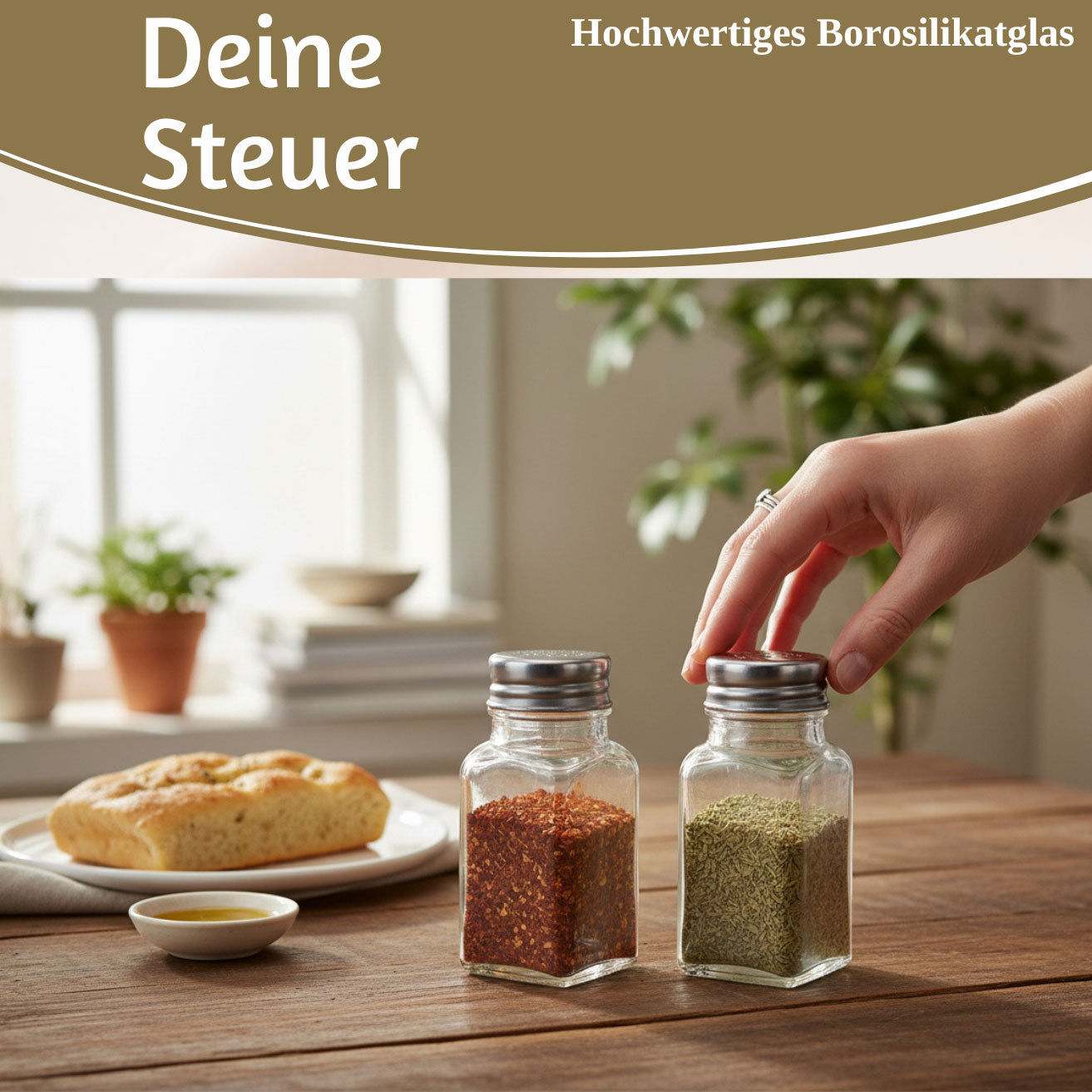 LS-LebenStil Küche & Haushalt Salzstreuer Pfefferstreuer Glas 10cm 2er