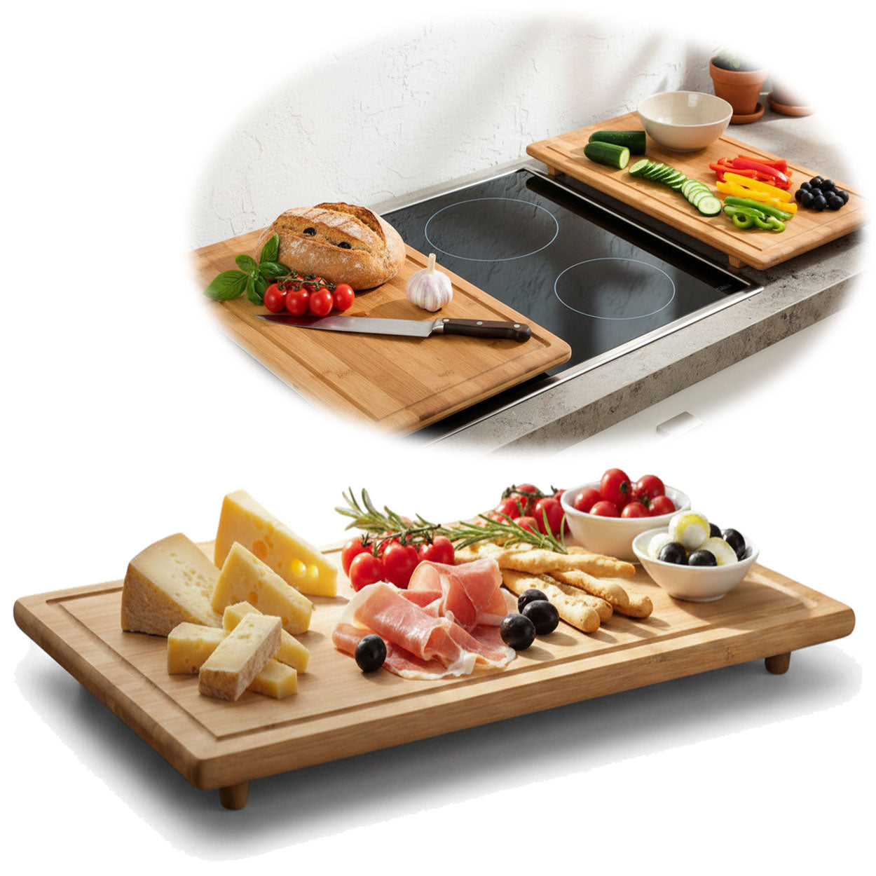 LS-LebenStil Küche & Haushalt Schneidebrett Bambus 50x28cm