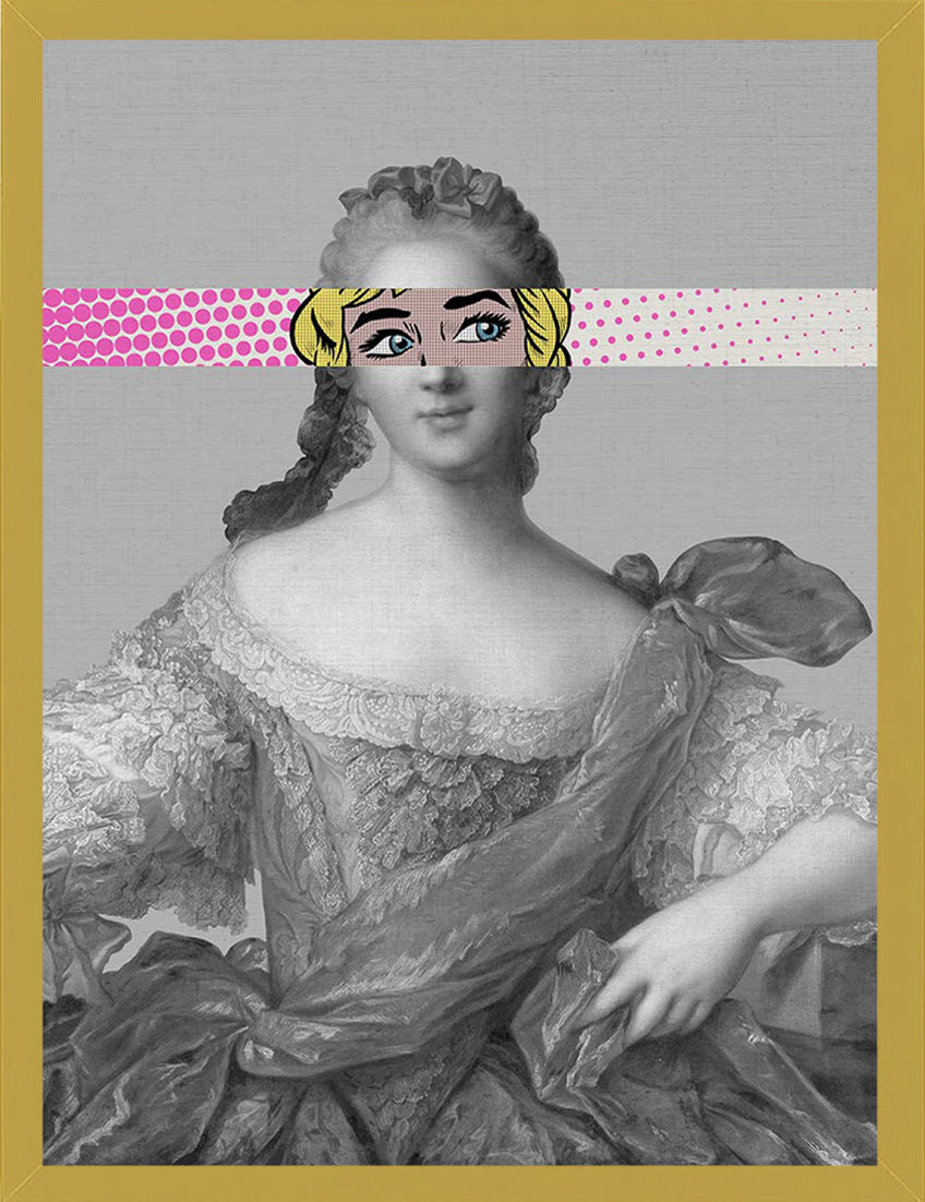 Mineheart Pop Portrait Gentildonna Wandbild rosa 40 x 50 cm