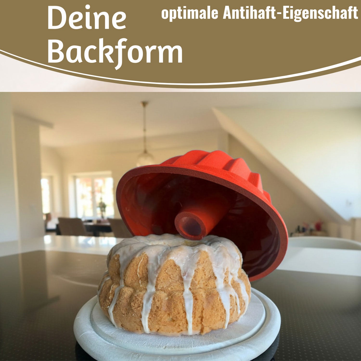 LS-LebenStil Gugelhupf Backform Silikon 24cm 2er Set rund