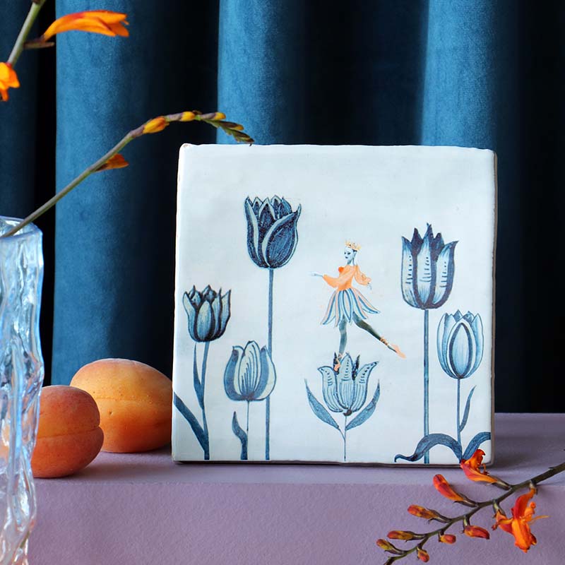 StoryTiles Delft Blue Tulpenliefde Fliese 10x10 cm