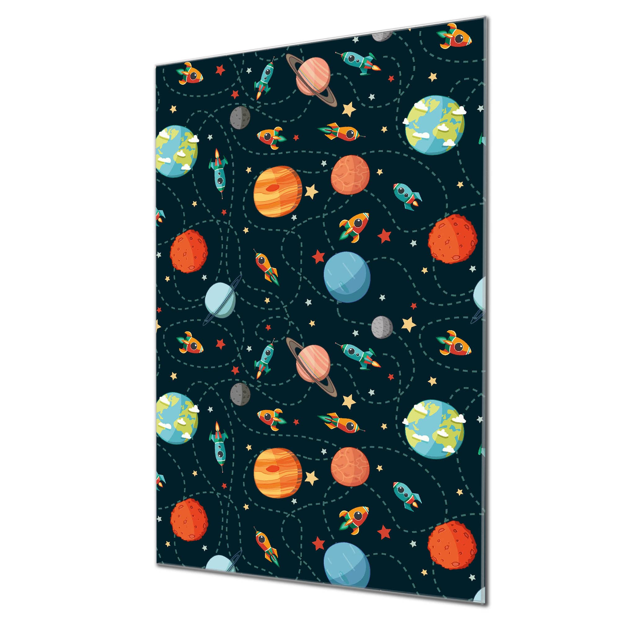 Banjado Magnettafel Glas Memoboard Nachthimmel 40x60 beschreibbar