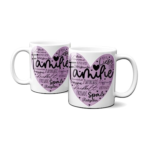 Hustling Sharks Familie Tasse 330ml weiß Liebe Spruch Geschenk
