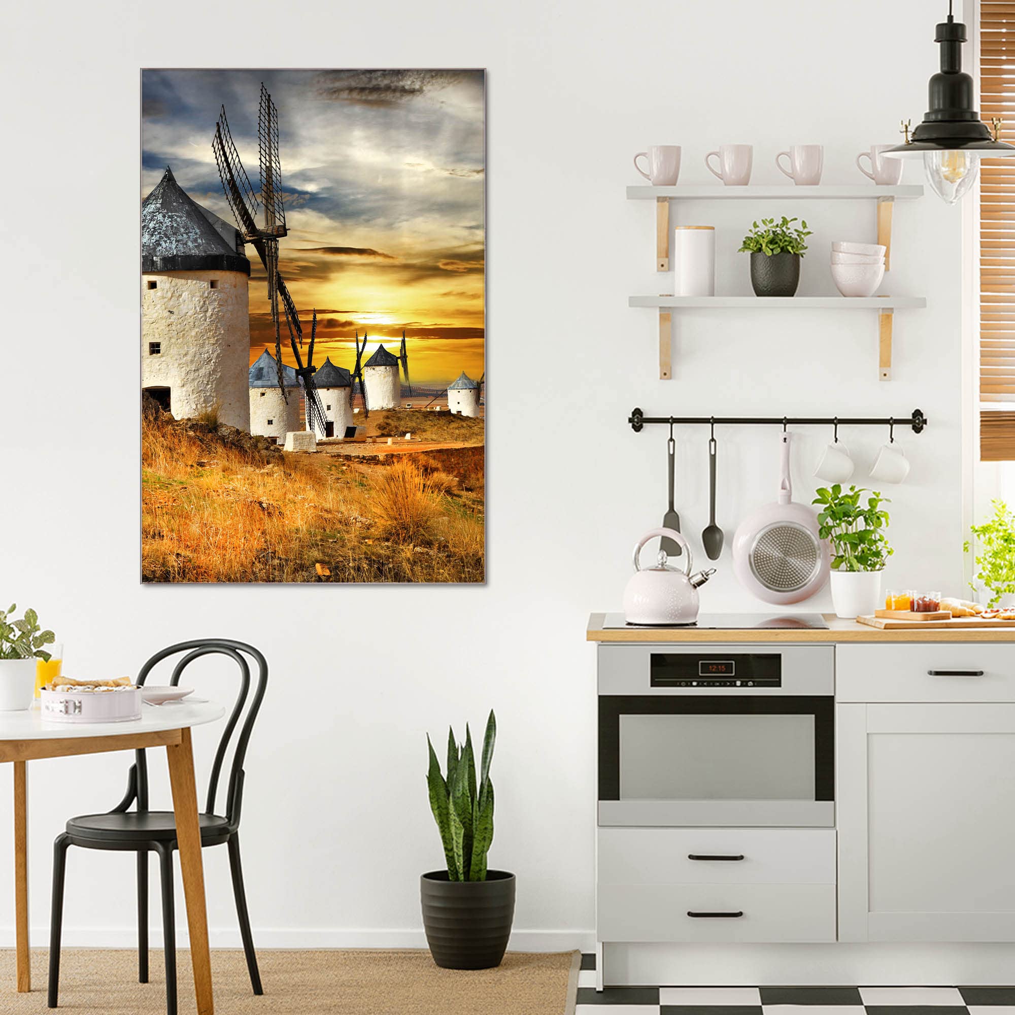 Banjado Magnettafel Glas 60x40cm Spanische Windmühlen