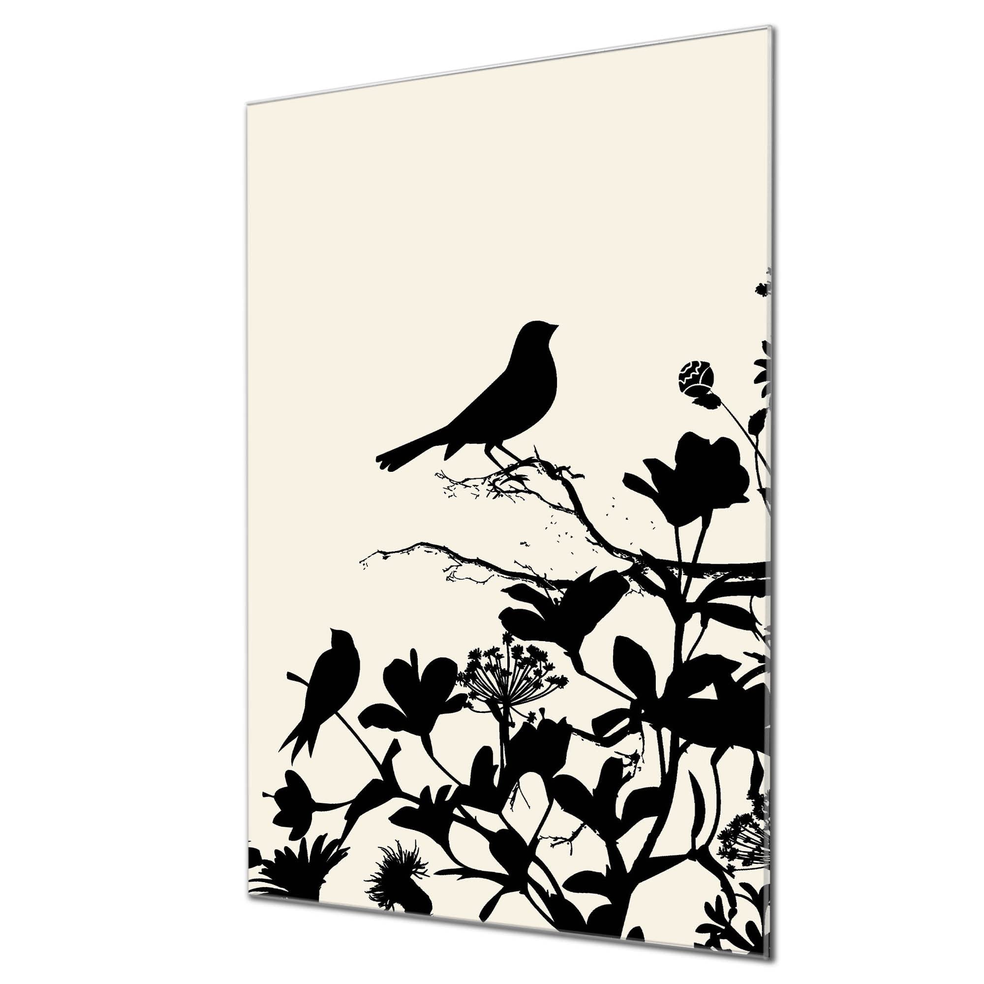 Banjado Magnettafel Wintervögel Magnetboard 60x40 Tiermotiv