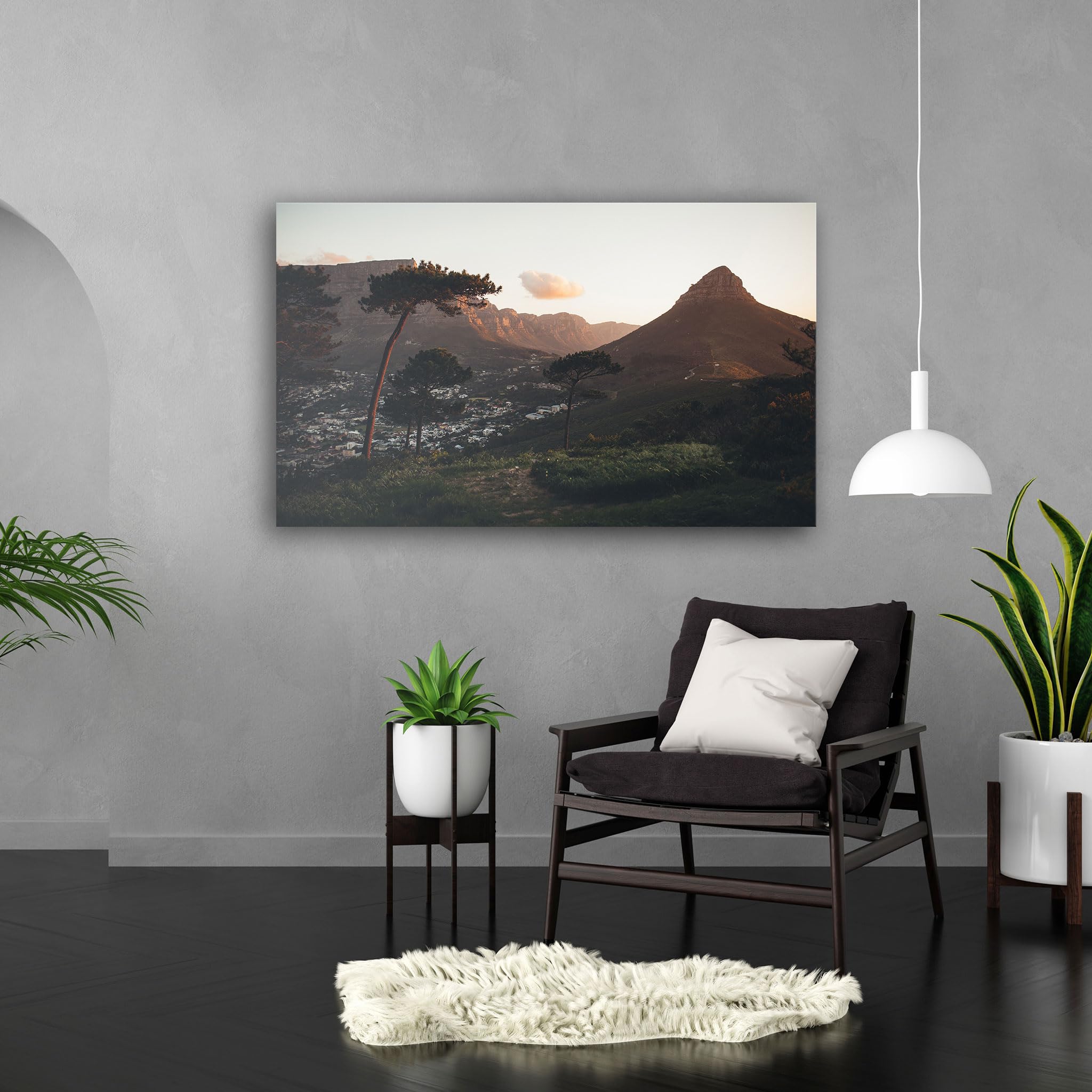 Hustling Sharks Wandbilder Berglandschaft Abendlicht Leinwand 30x40