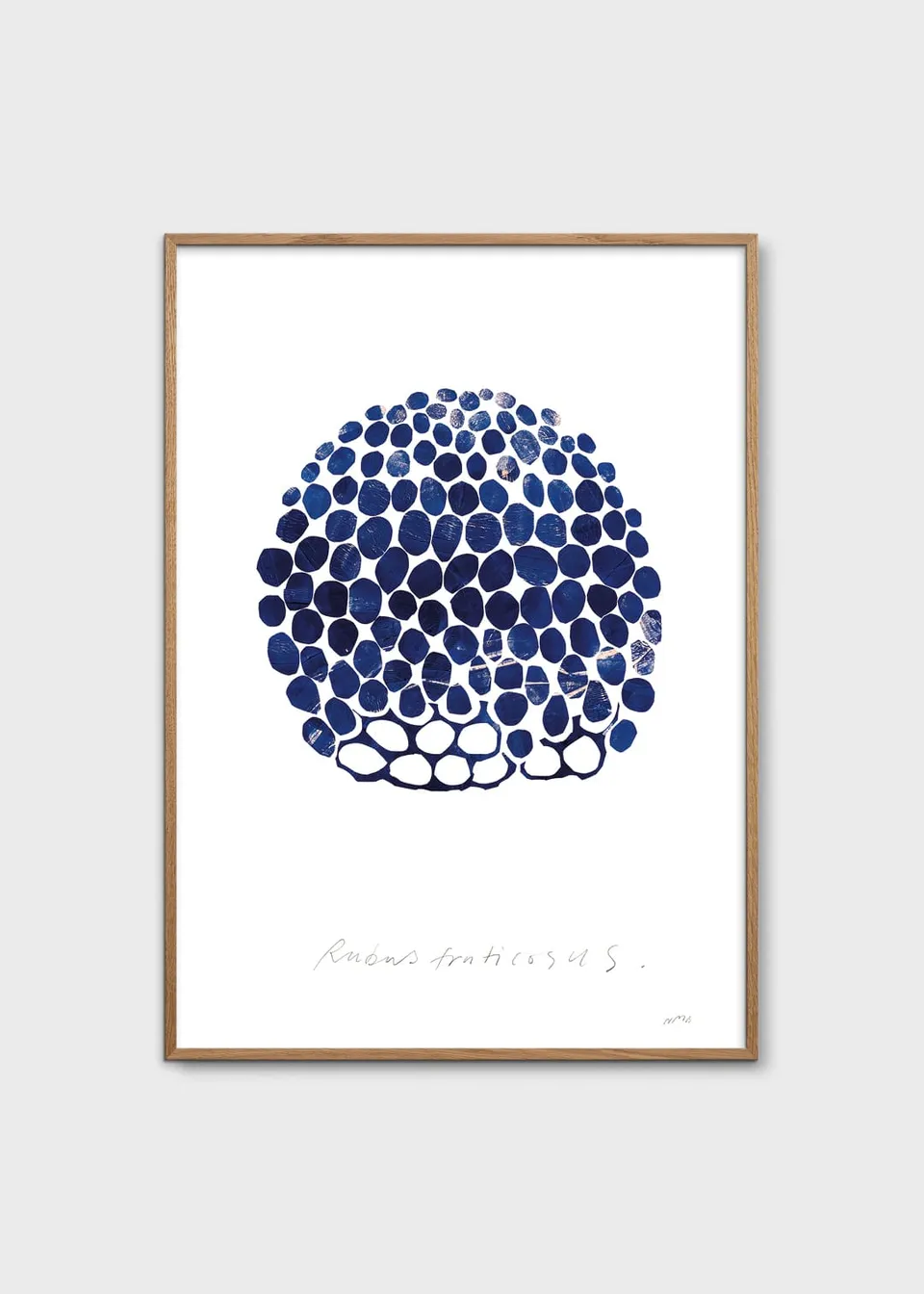 The Poster Club Rubus Poster 30x40 botanisch blau-weiß