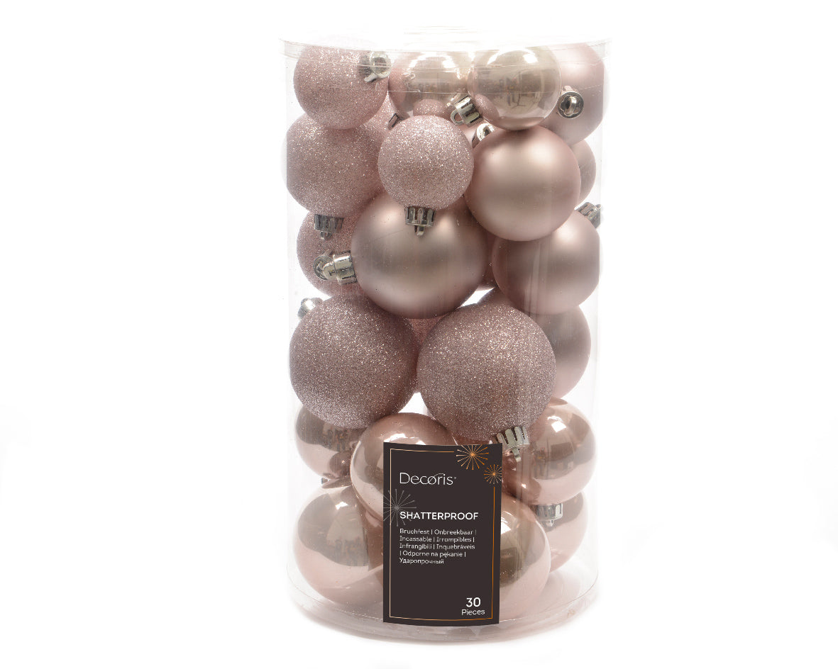 LS-LebenStil Möbel & Wohnen Weihnachtskugeln Rosa 30 Stück