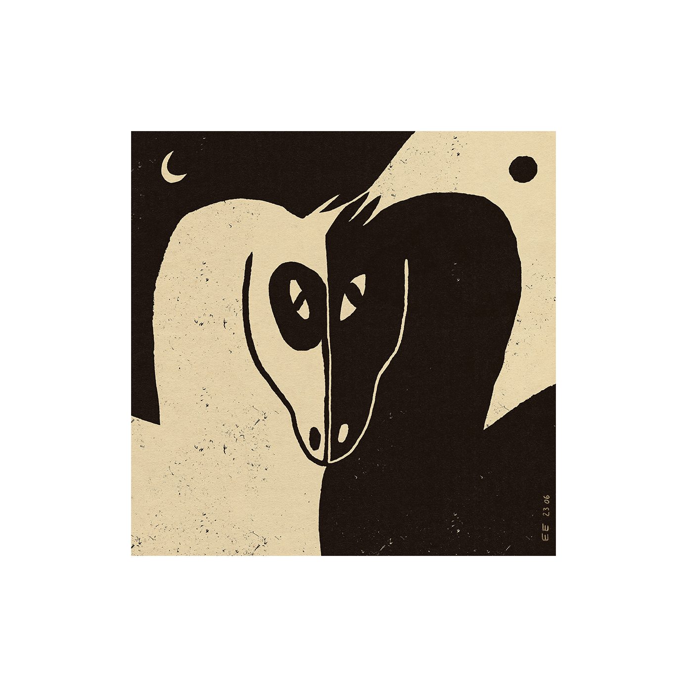 The Poster Club Moon and Sun Kunstdruck 50x50 cm beige