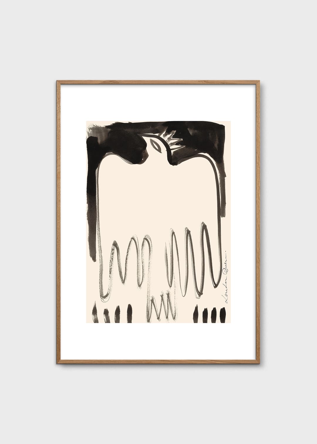 The Poster Club L'oiseau Kunstdruck 30x40 beige-schwarz