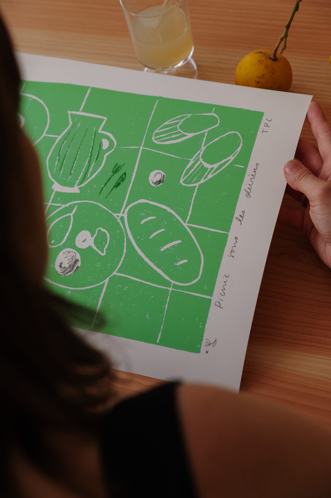 The Poster Club Art Prints Picnic Kunstdruck A4 grün