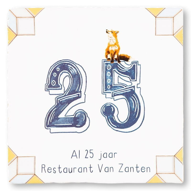 Storytiles Delft Blue 't Vosje telt Jubiläum Fliese 10x10 cm