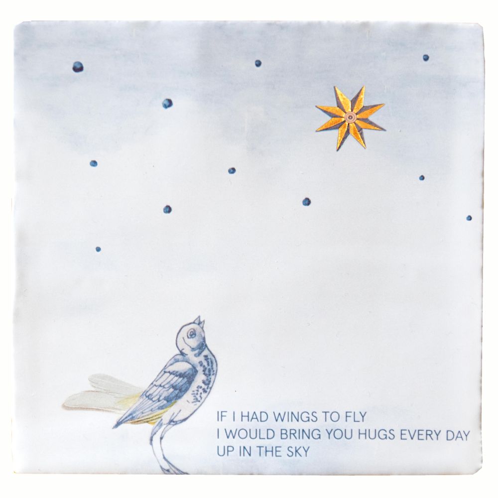 Storytiles Delft Blue Voor altijd Fliese S 10x10 cm mit Gold
