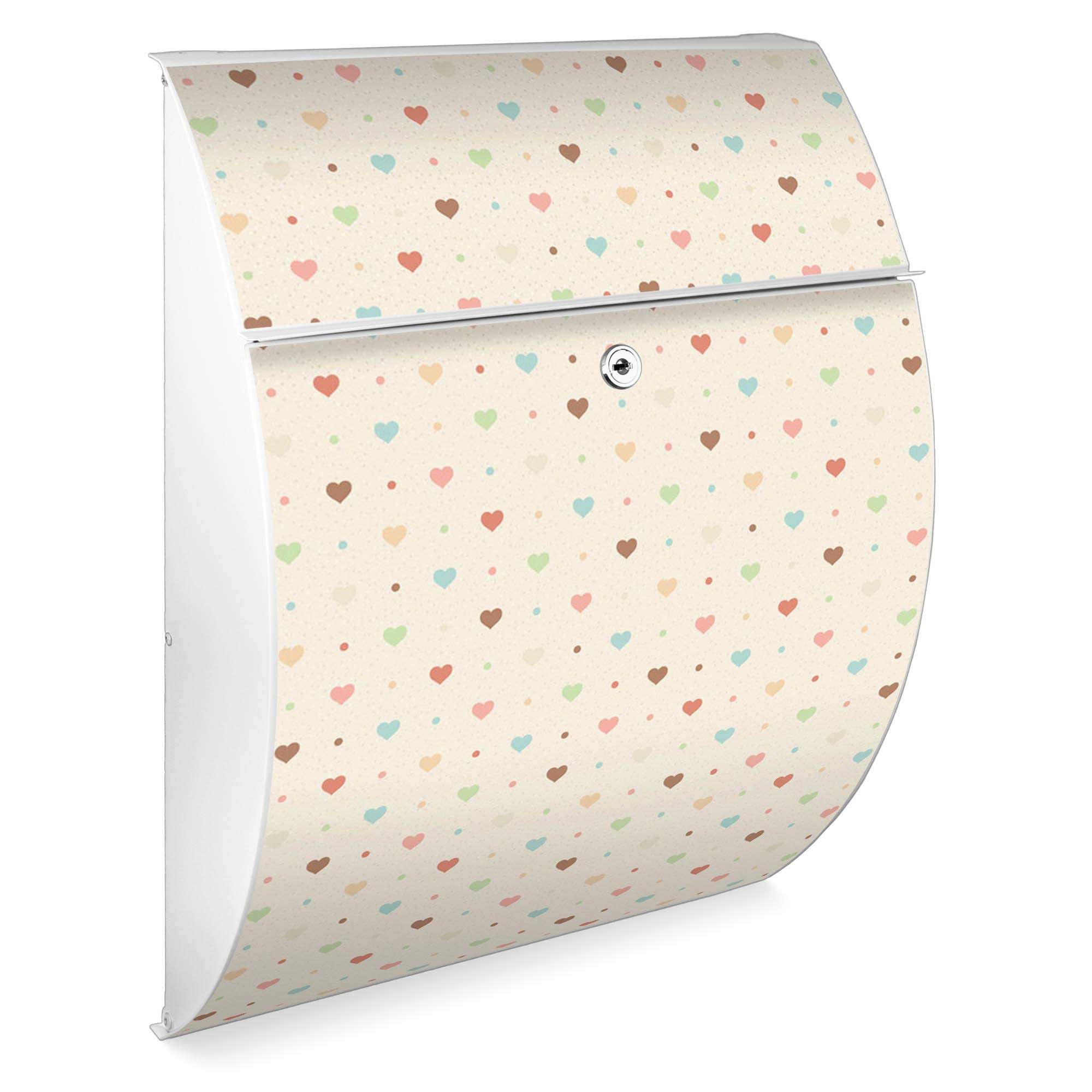 Banjado Riviera Briefkasten Anthrazit Herzen bunt A4