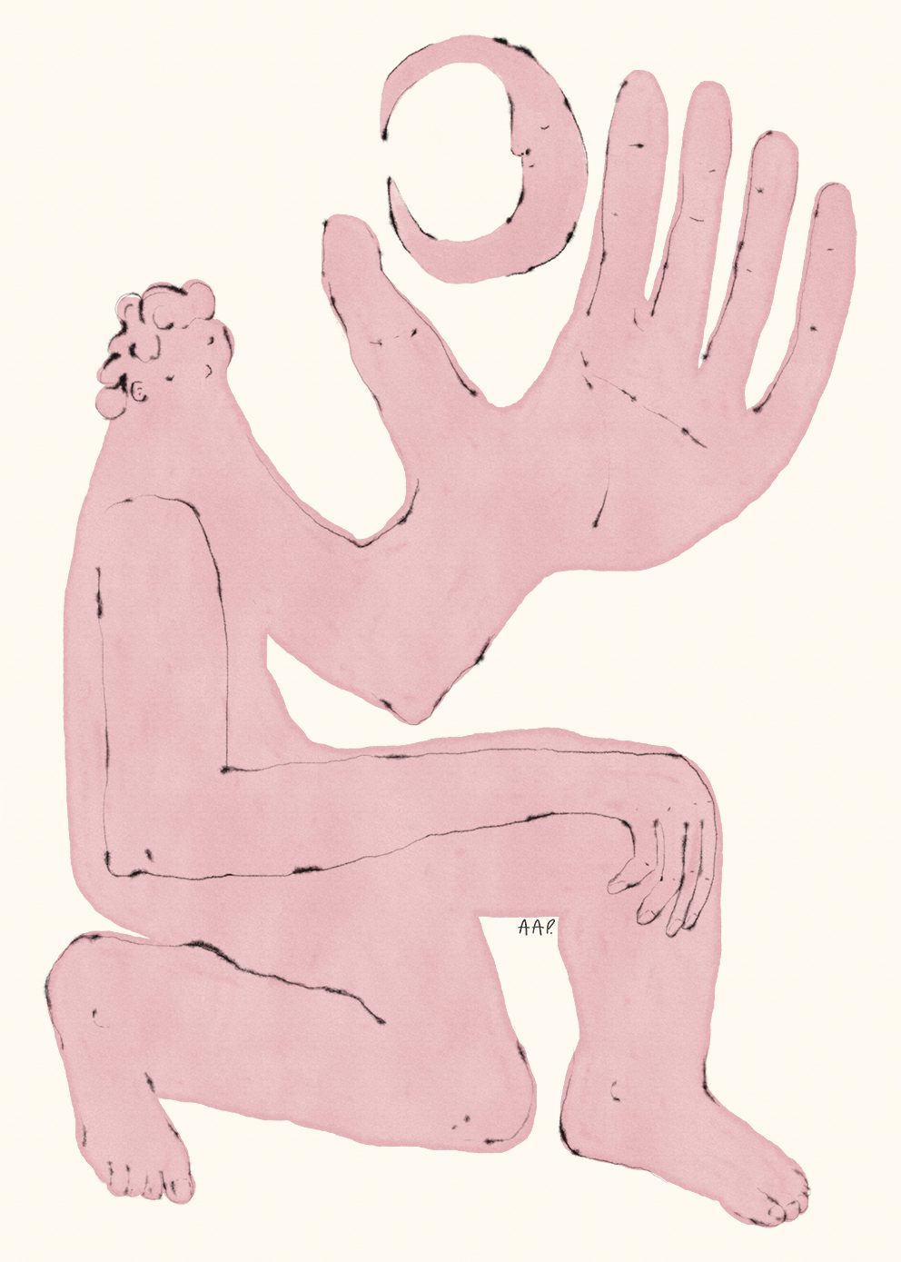 The Poster Club Protector Kunstdruck A4 rosé figurativ