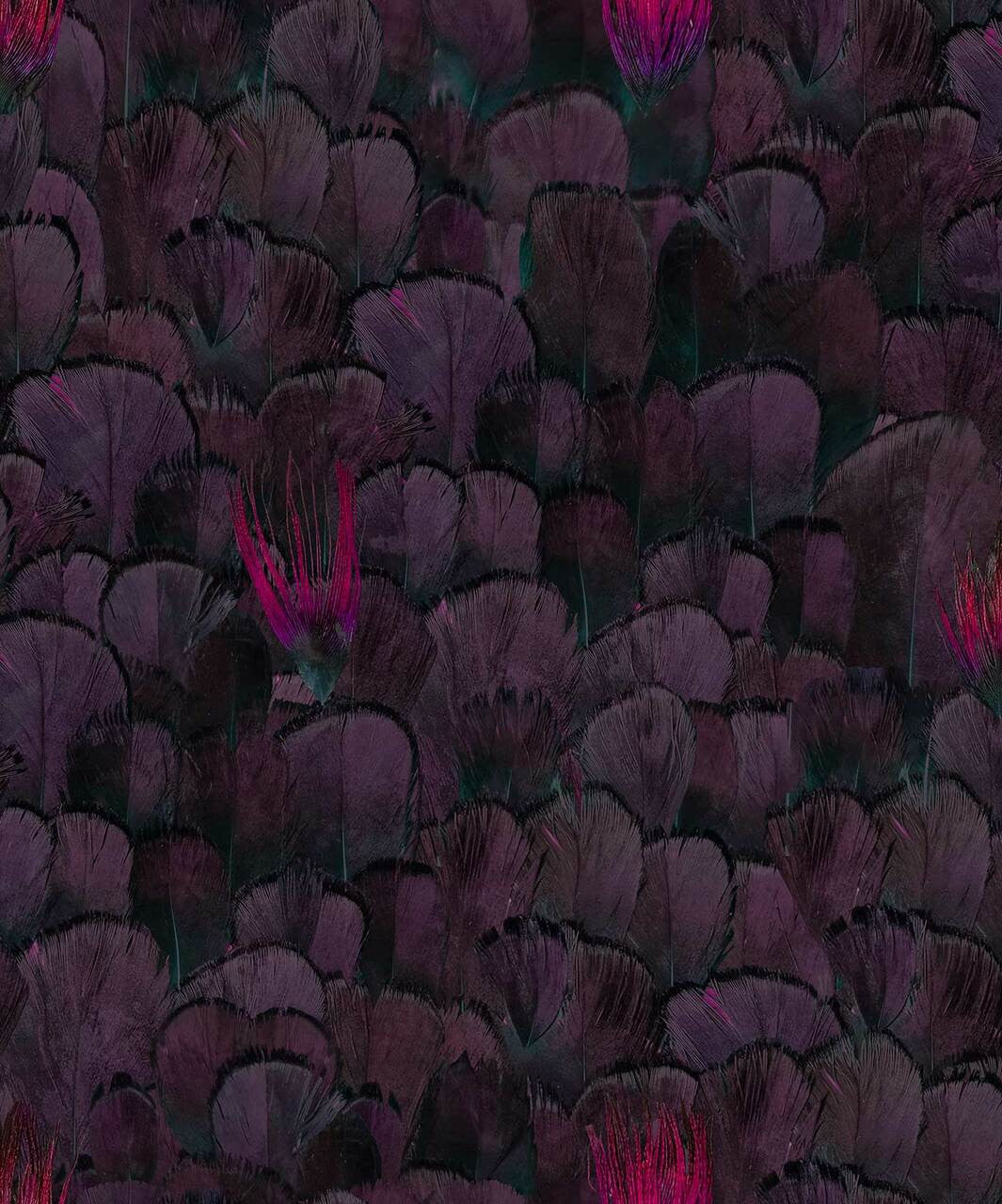 Mineheart Wallpaper Feather Pattern Tapete Purple Federmuster Lila