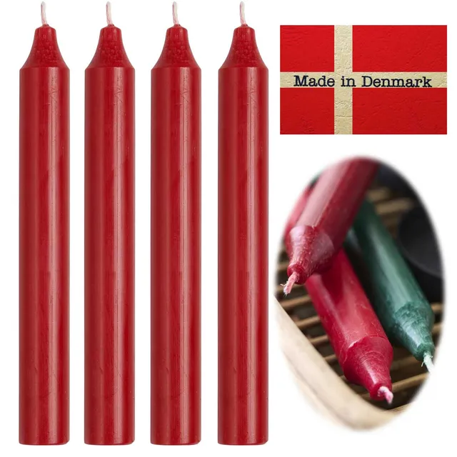 LS-LebenStil Möbel & Wohnen Ribe Stabkerzen Rot 18cm 4er Set