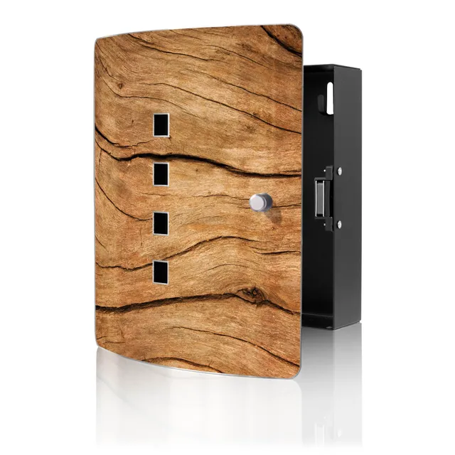 Banjado Schlüsselkasten Trockenes Holz Edelstahl 10 Haken