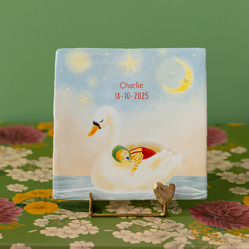 Storytiles Delft Blue Loaded with love Wandfliese S 10x10 cm Baby