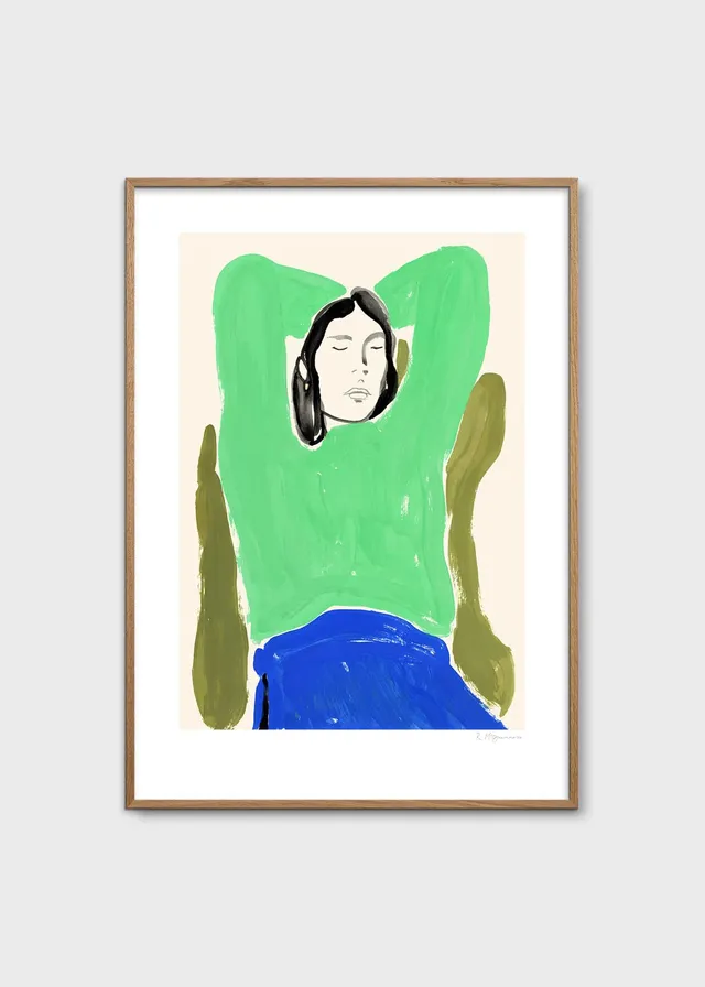 The Poster Club Sitting in Green Kunstdruck 30x40 cm grün-blau