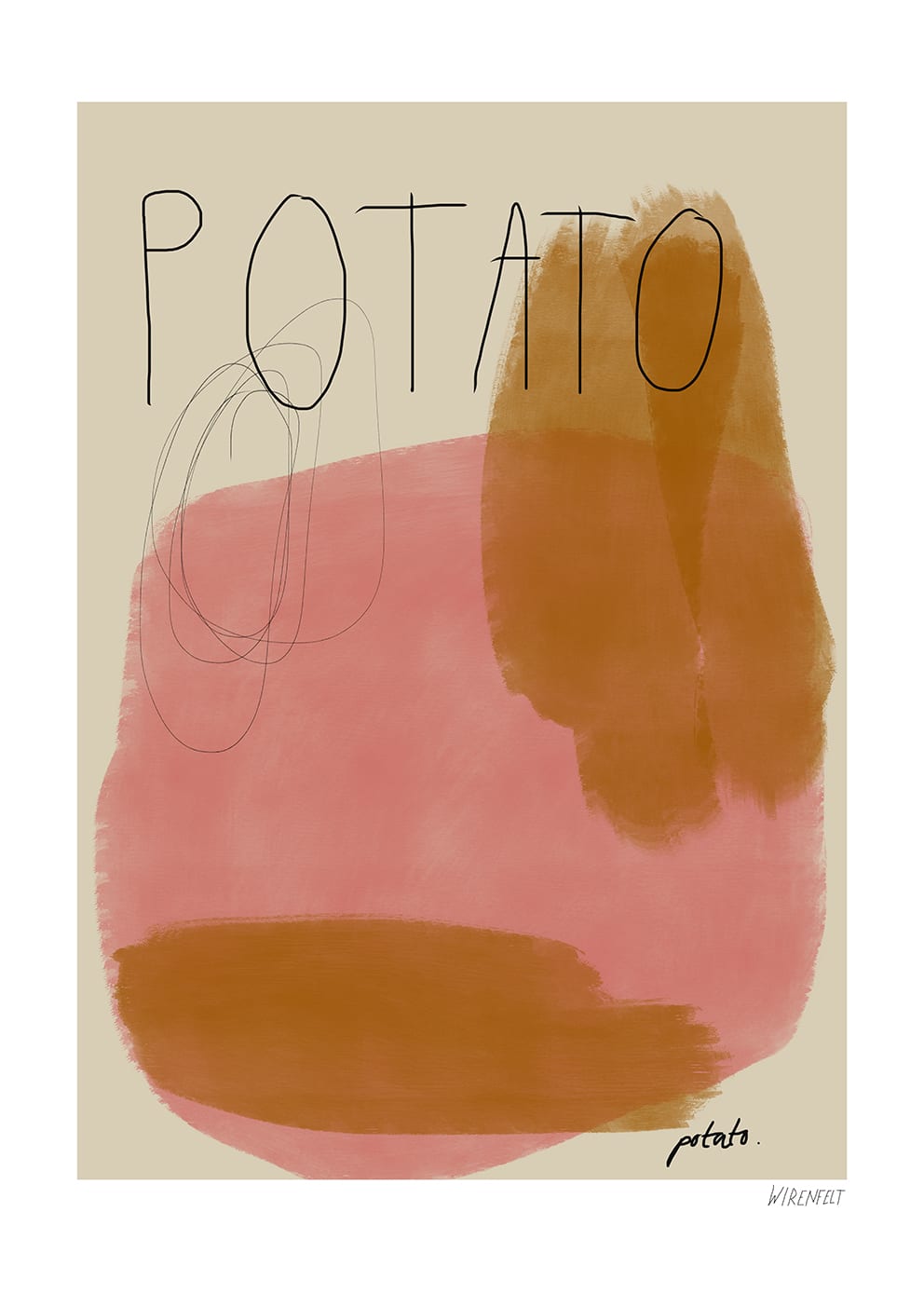 The Poster Club Art Prints Potato Potato Poster A4 beige-orange