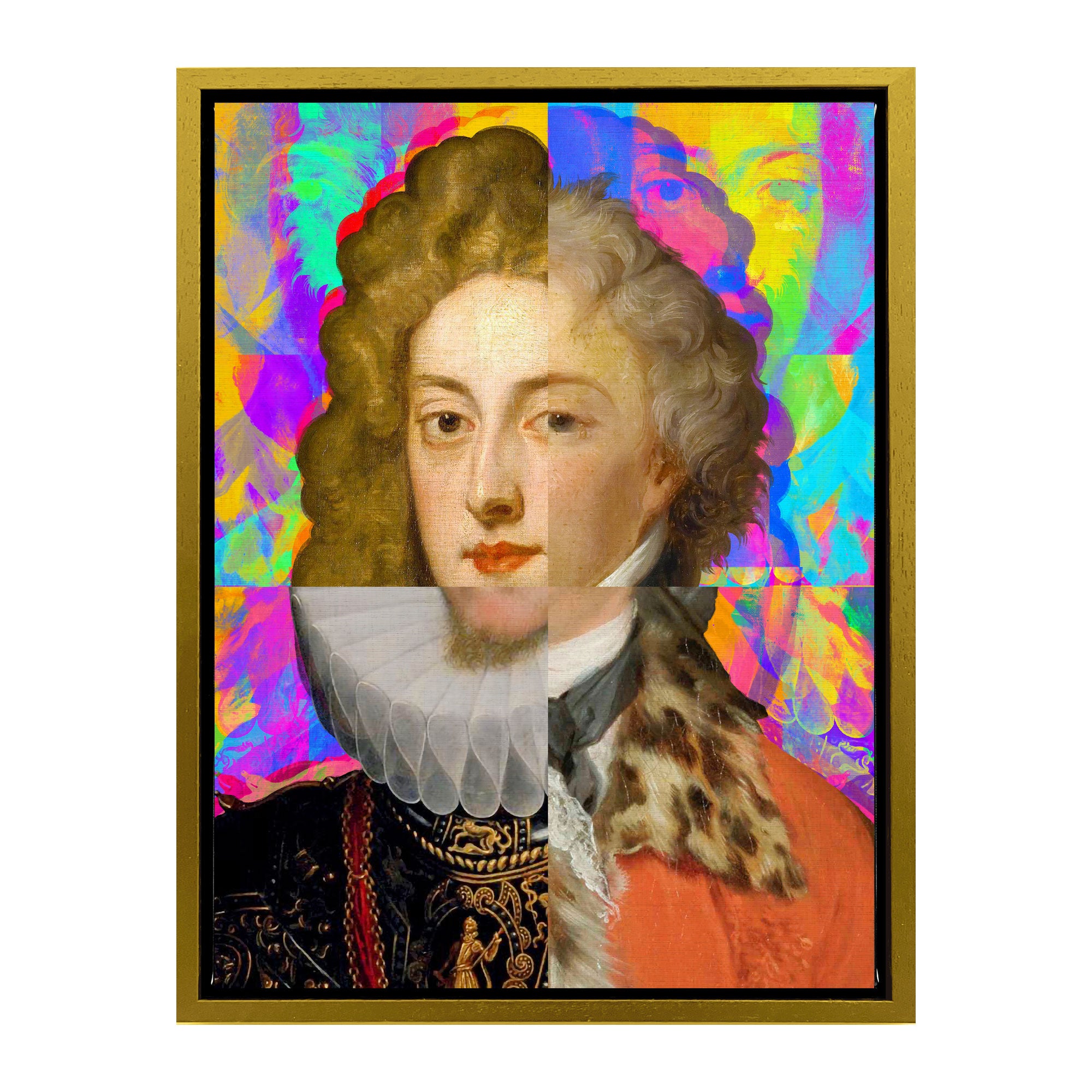 Mineheart Gentleman Puzzled Portrait Leinwandbild Orange 30x41 cm
