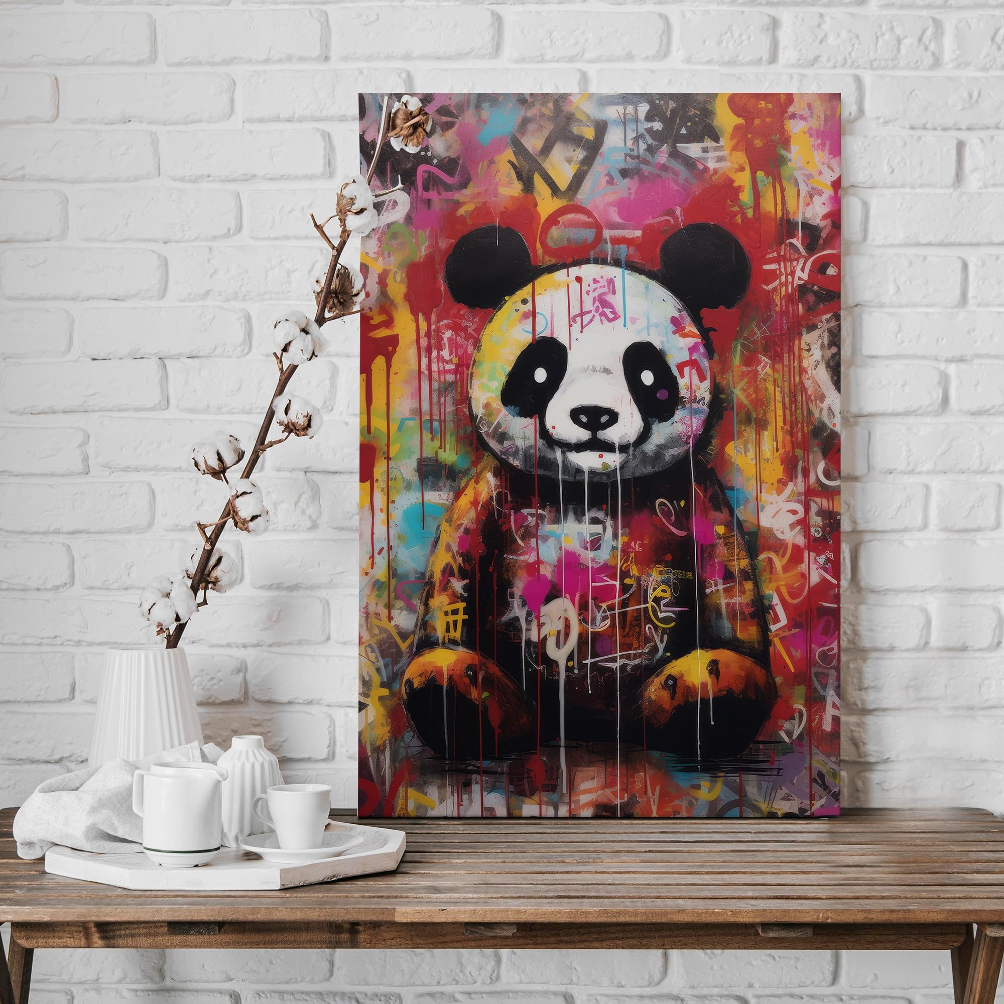 Hustling Sharks Wandbilder Panda Problem Leinwand 60x90 cm Tierbild