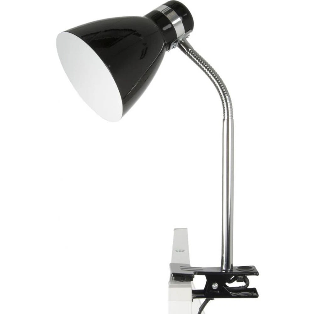 LS-LebenStil List LED Klemmlampe Schwarz 39cm E27