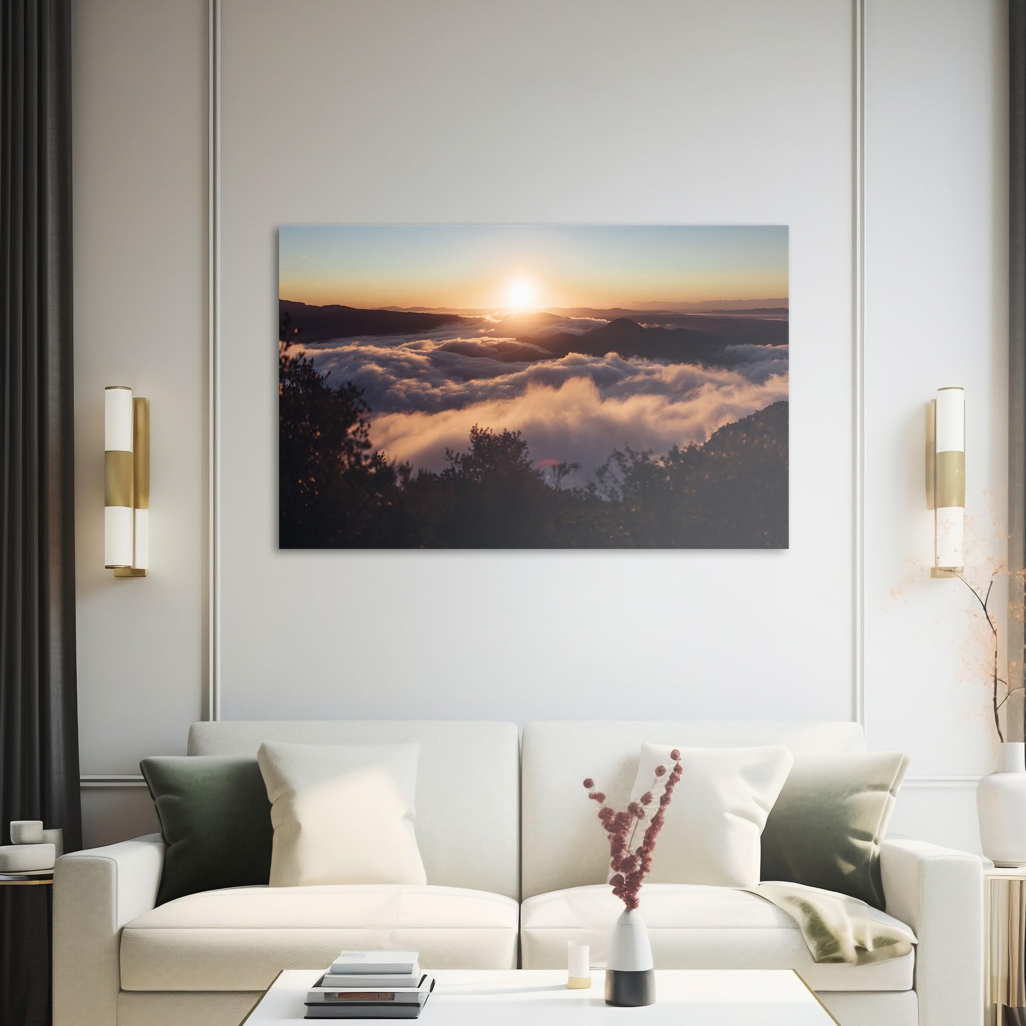 Hustling Sharks Wandbilder Sonnenaufgang über den Wolken 40x30 Bild