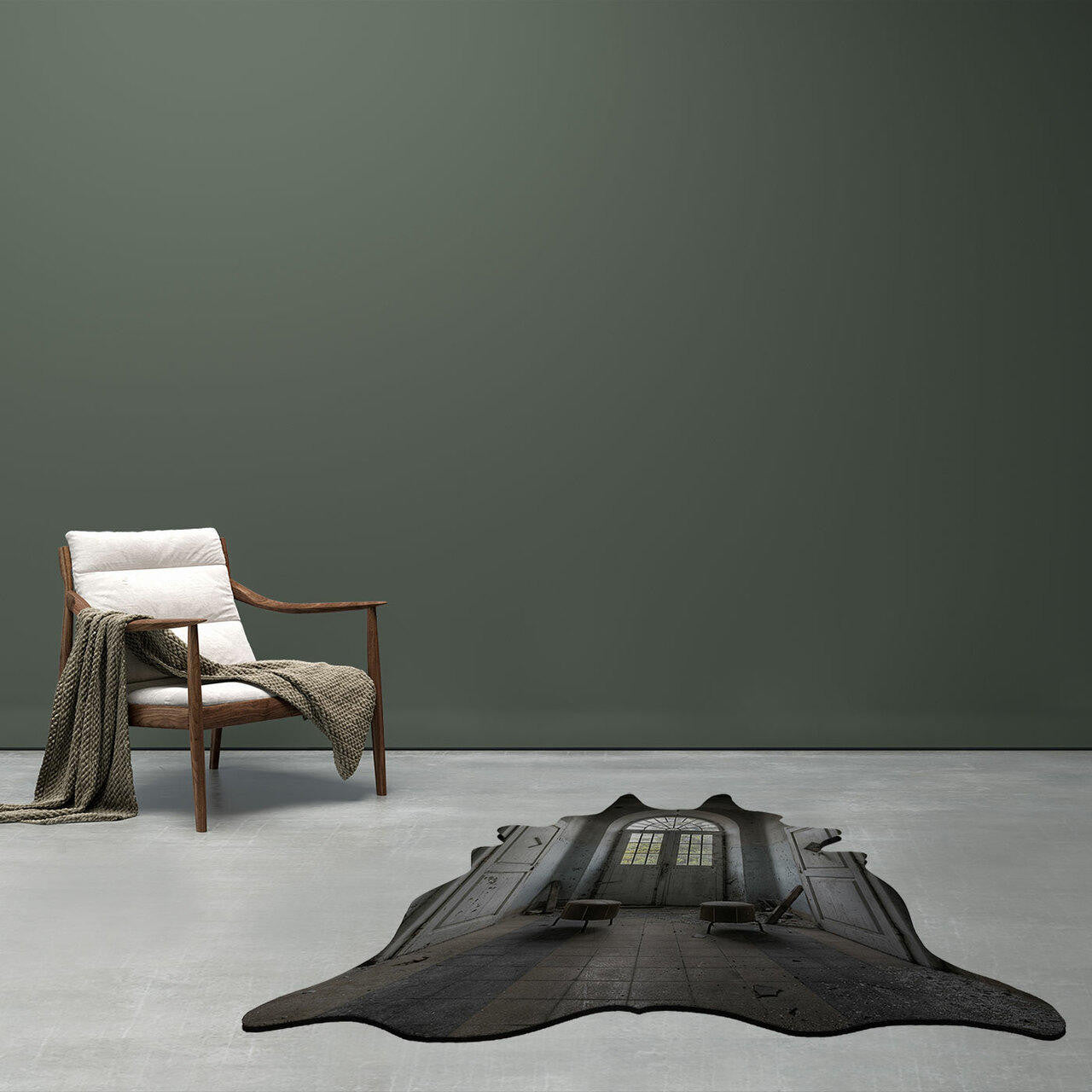 Mineheart Rugs Asylum 2 Flachgewebeteppich Grau Waschbar