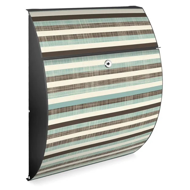 Banjado Riviera Textile Streifen Briefkasten Anthrazit