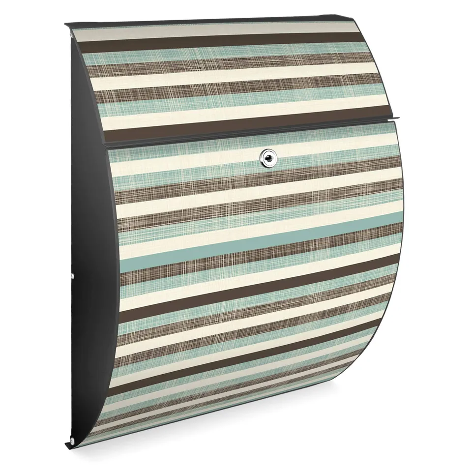 Banjado Riviera Textile Streifen Briefkasten Anthrazit