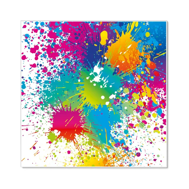 Banjado Magnettafel Farbspritzer 50x50 cm Metall Bunt