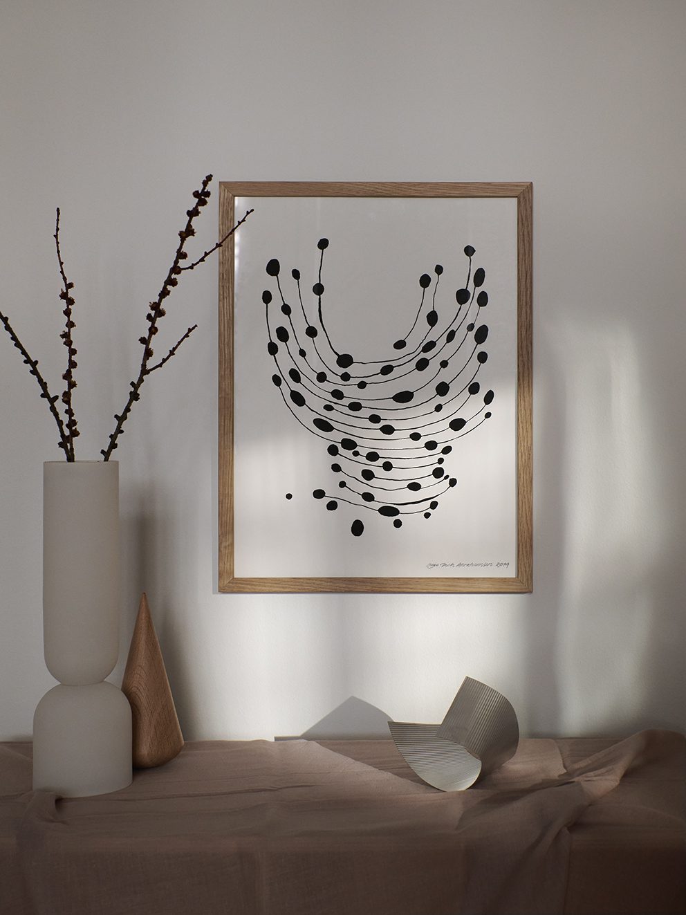 The Poster Club Dancing Dots Kunstdruck 30x40 cm Schwarz-Weiß