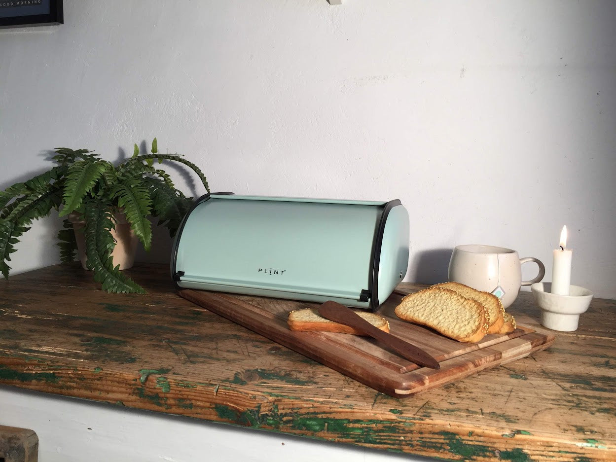 LS-LebenStil Küche & Haushalt Brotkasten Leaf Grün 34cm Metall