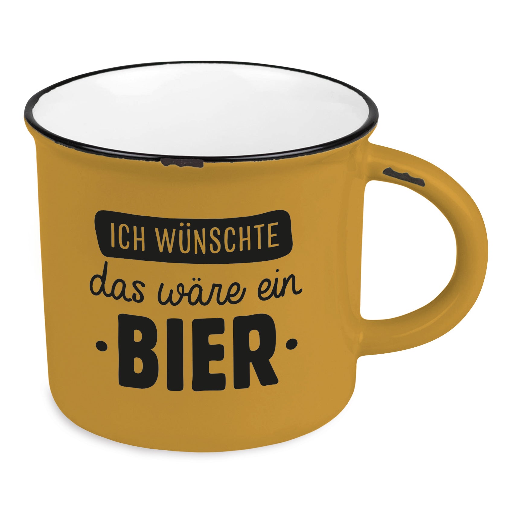 LS-LebenStil Kaffeebecher Vintage 400ml Bier Ocker-Gelb