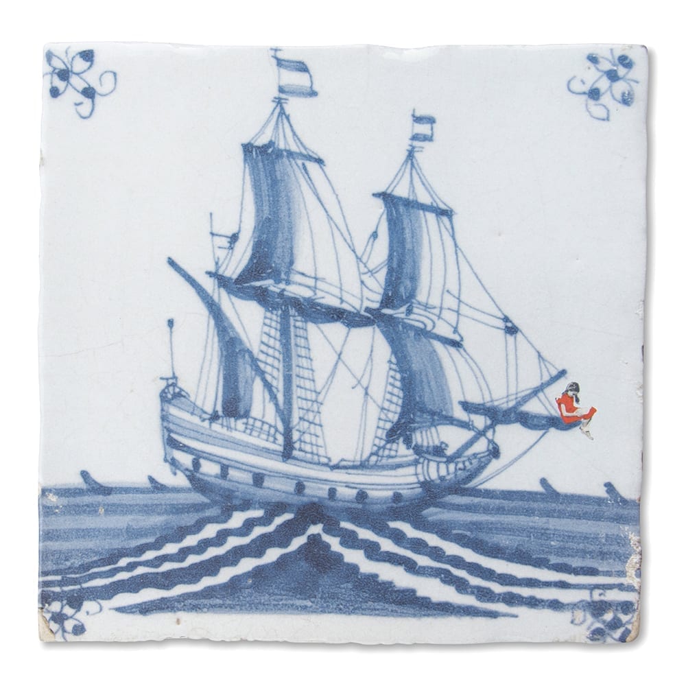 Storytiles Delft blue Rustig lezen Wandfliese S 10x10 cm Schiff