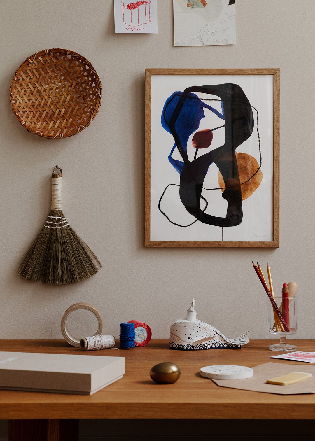 The Poster Club Link Kunstdruck A4 abstrakt Beige-Blau