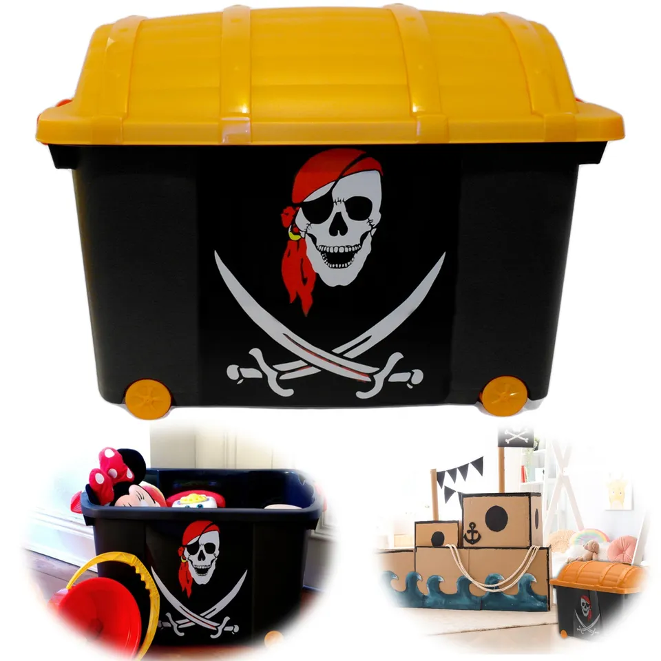 LS-LebenStil Möbel & Wohnen XL Piraten-Kiste Spielzeugkiste 60x40cm