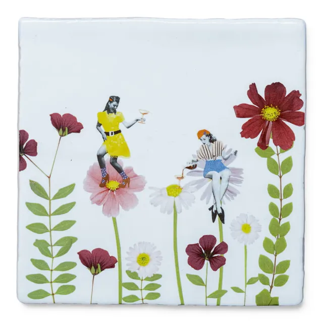 StoryTiles Delft Blue Bloemetjes Fliese 10x10 cm Blumen